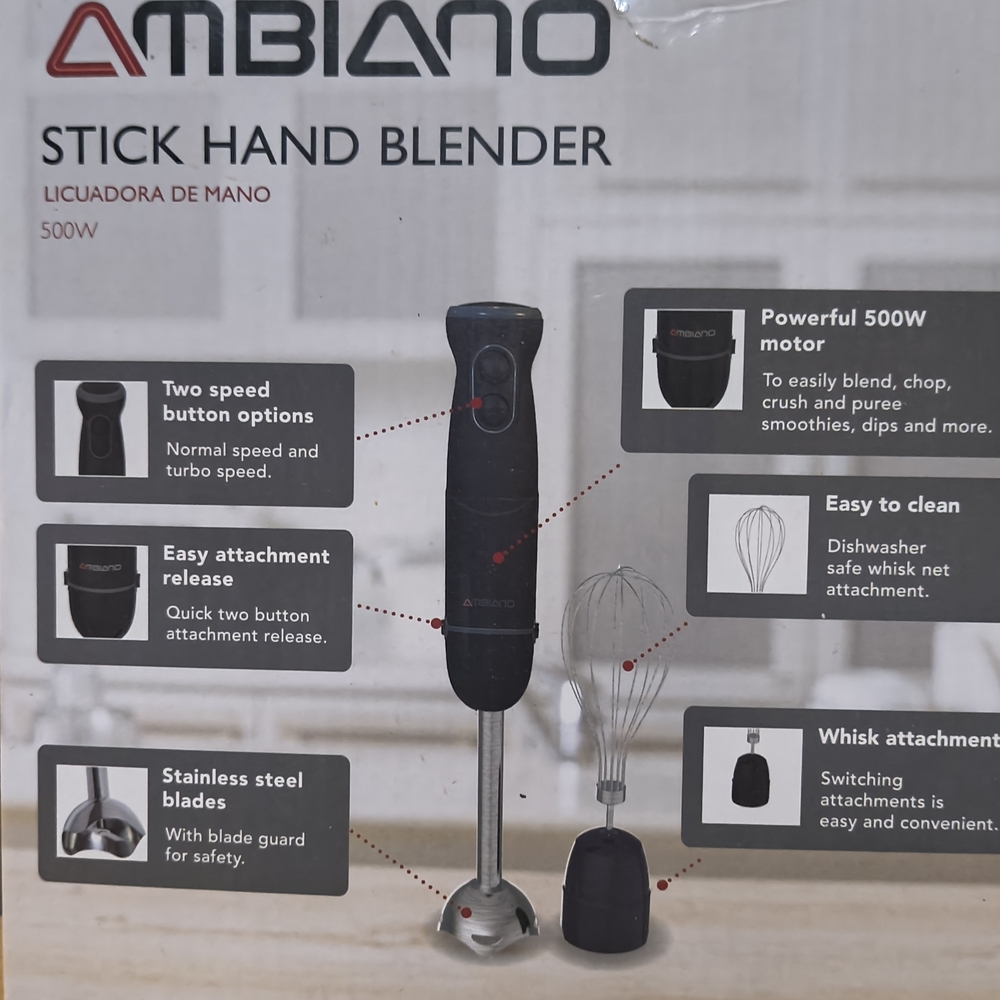 Ambiano Black Stick Hand Blender - 500W